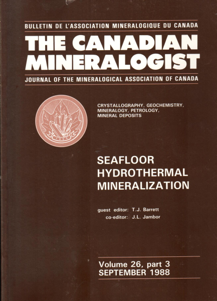 Seafloor Hydrothermal Mineralization - The Canadian Mineralogist Vol. 26, part 3