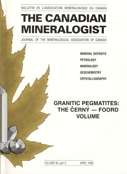 Granitic Pegmatites: The Cerny-Foord Volume - The Canadian Mineralogist Vol. 36, part 2