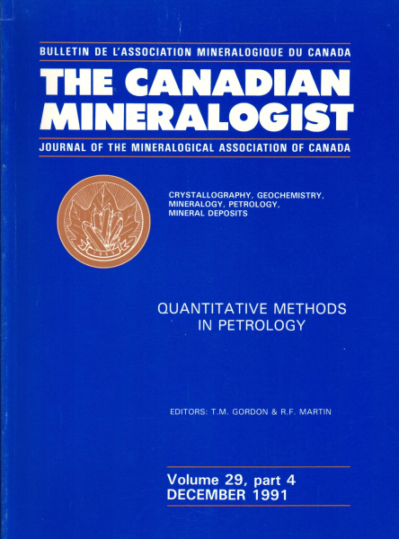 Quantitative Methods in Petrology - The Canadian Mineralogist Vol. 29, part 4