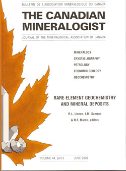 Rare-Element Geochemistry and Mineral Deposits - The Canadian Mineralogist Vol. 44, part 3